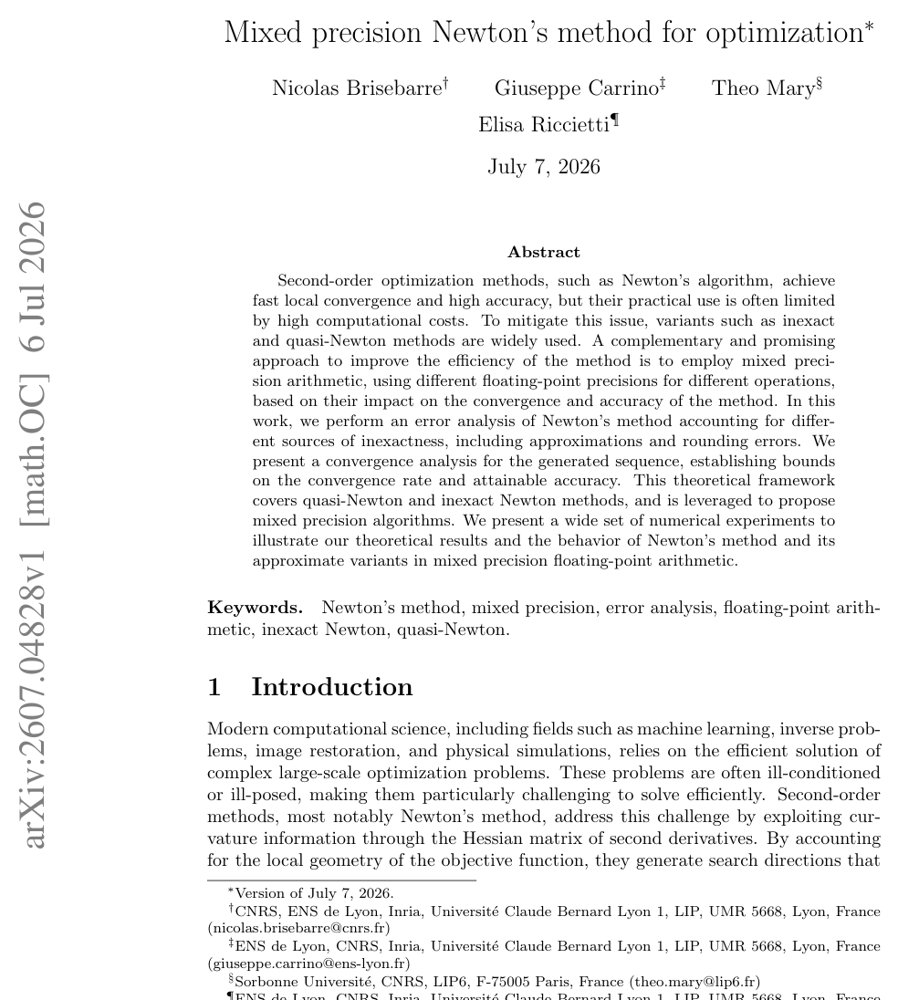 Mixed precision Newton's method for optimization Figure 1