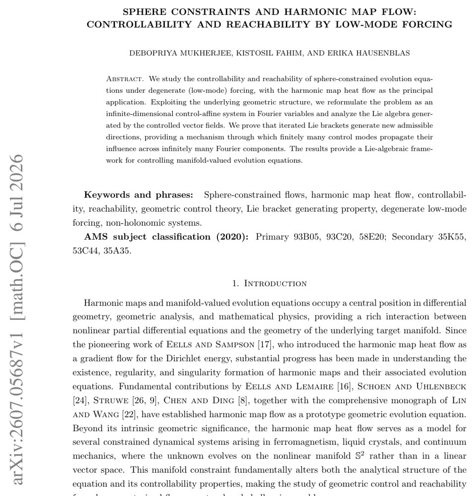 Sphere Constraints and Harmonic Map Flow: Controllability and Reachability by Low-Mode Forcing Figure 1