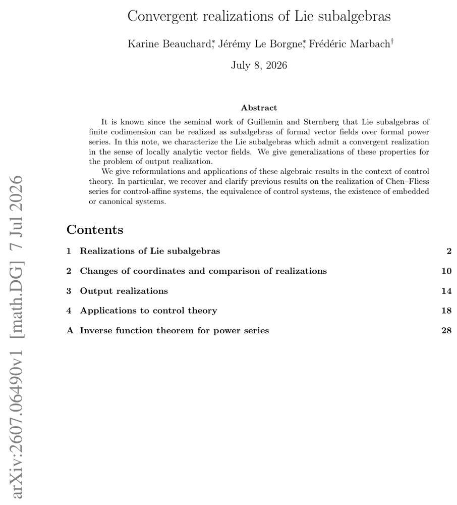 Convergent realizations of Lie subalgebras Figure 1