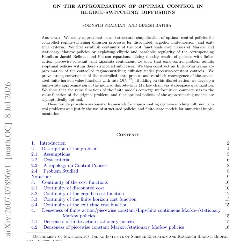 On the Approximation of Optimal Control in Regime-Switching Diffusions Figure 1