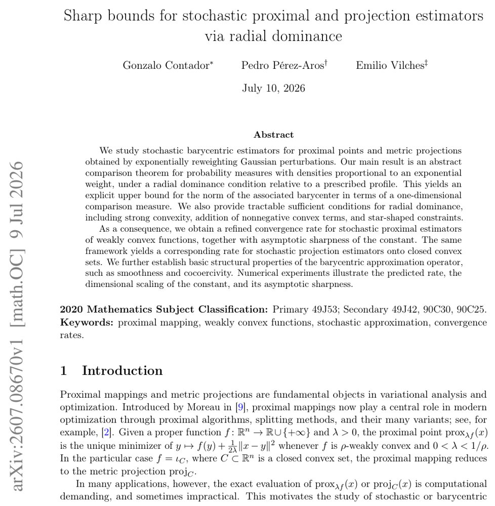 Sharp bounds for stochastic proximal and projection estimators via radial dominance Figure 1