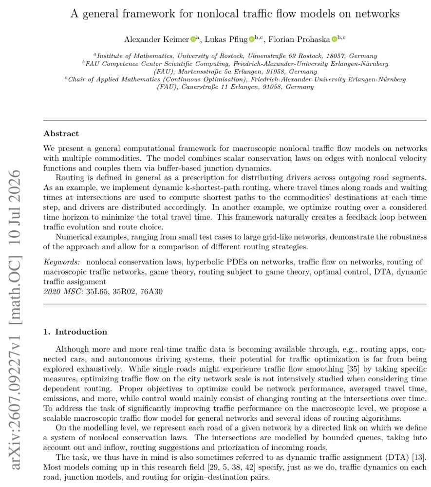 A general framework for nonlocal traffic flow models on networks Figure 1