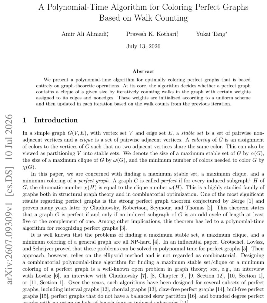 A Polynomial-Time Algorithm for Coloring Perfect Graphs Based on Walk Counting Figure 1