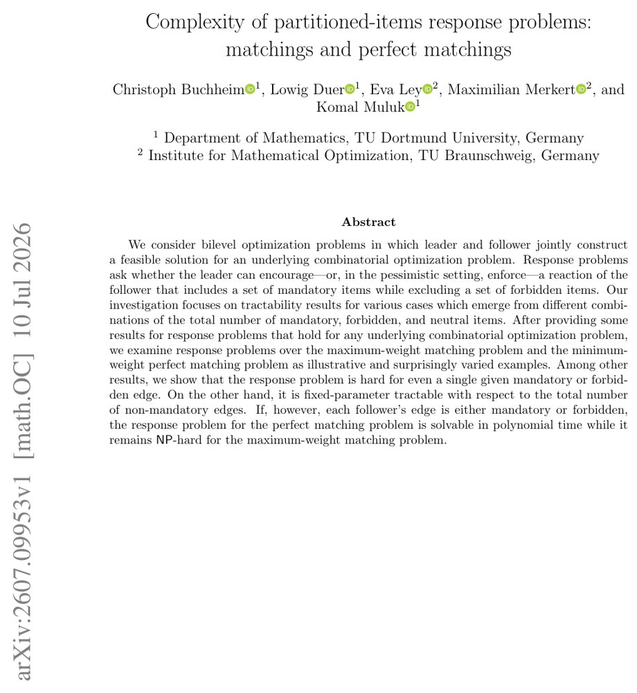Complexity of partitioned-items response problems: matchings and perfect matchings Figure 1