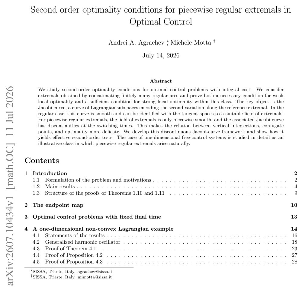 Second order optimality conditions for piecewise regular extremals in Optimal Control Figure 1