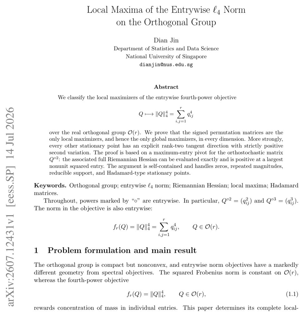 Local Maxima of the Entrywise $\ell_4$ Norm on the Orthogonal Group Figure 1