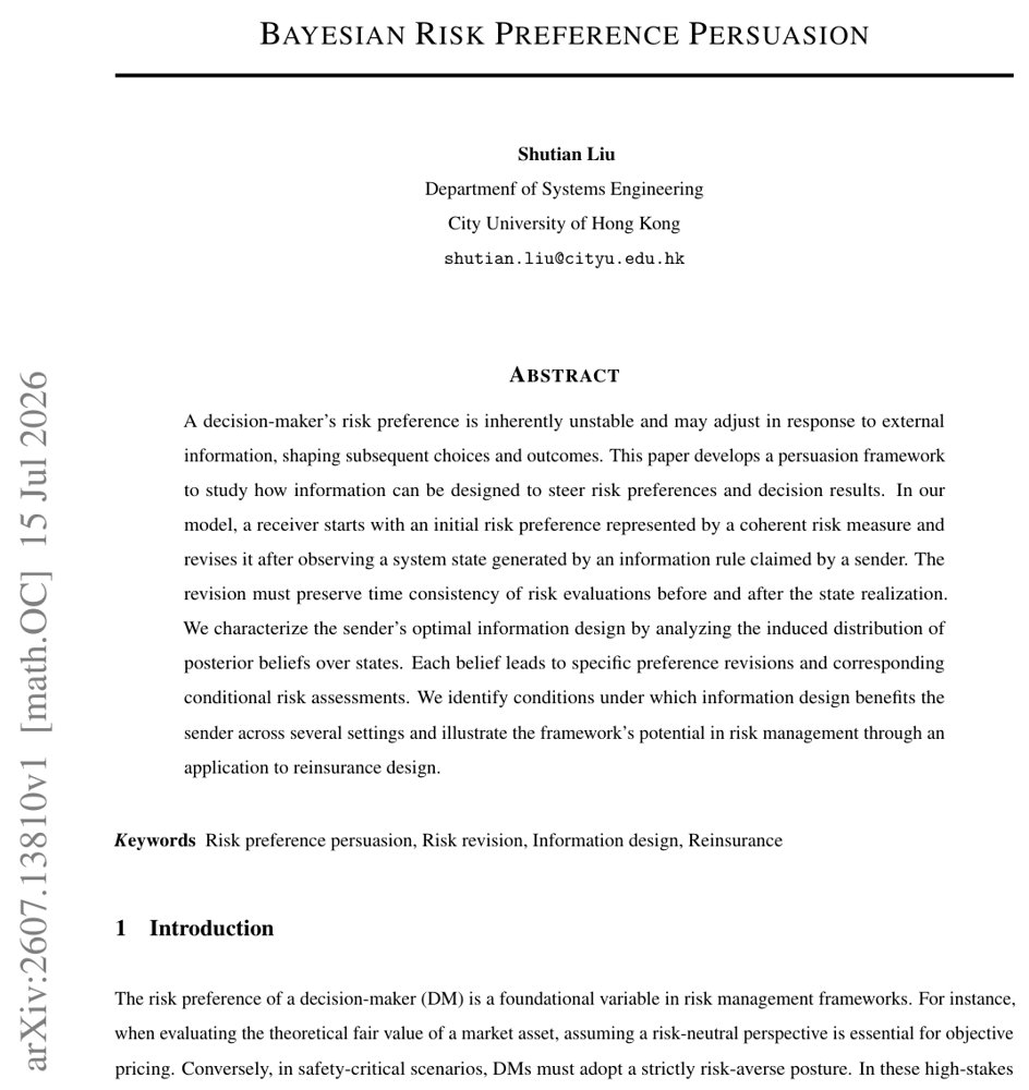 Bayesian Risk Preference Persuasion Figure 1