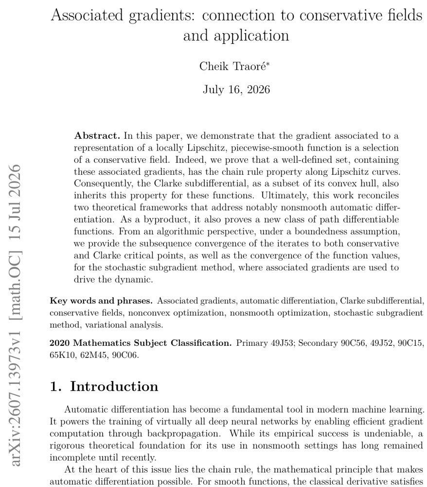 Associated gradients: connection to conservative fields and application Figure 1