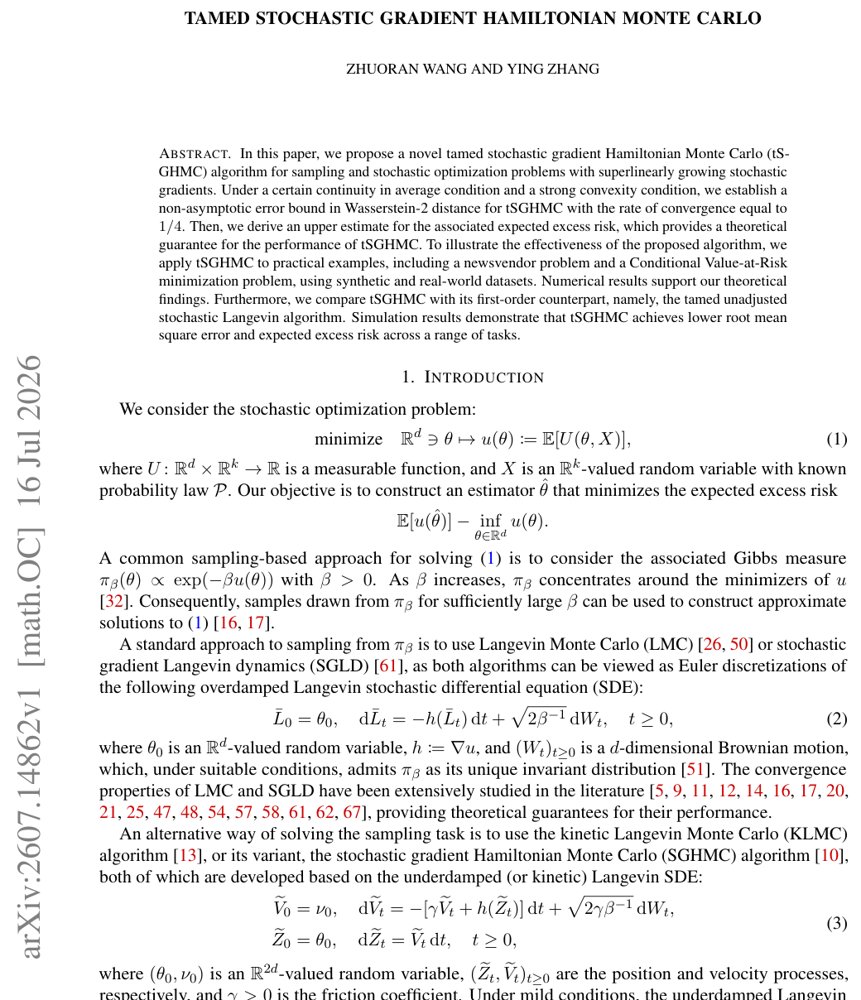 Tamed Stochastic Gradient Hamiltonian Monte Carlo Figure 1