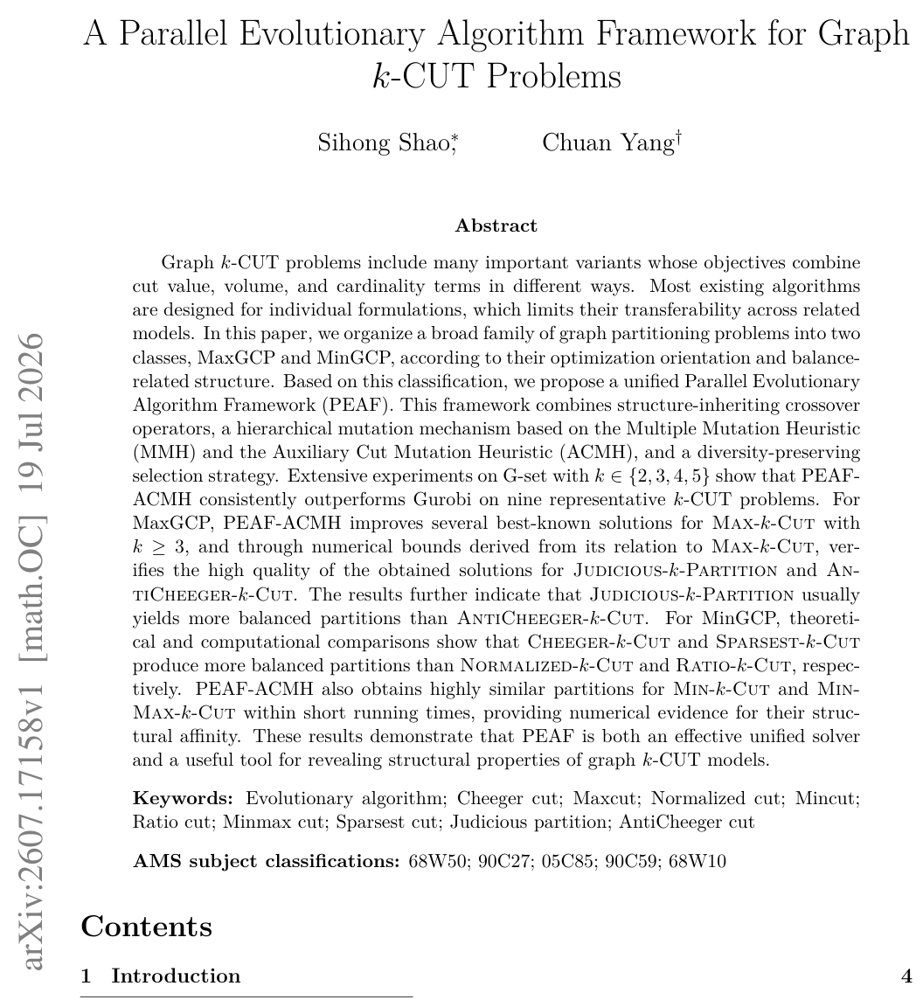 A Parallel Evolutionary Algorithm Framework for Graph $k$-CUT Problems Figure 1