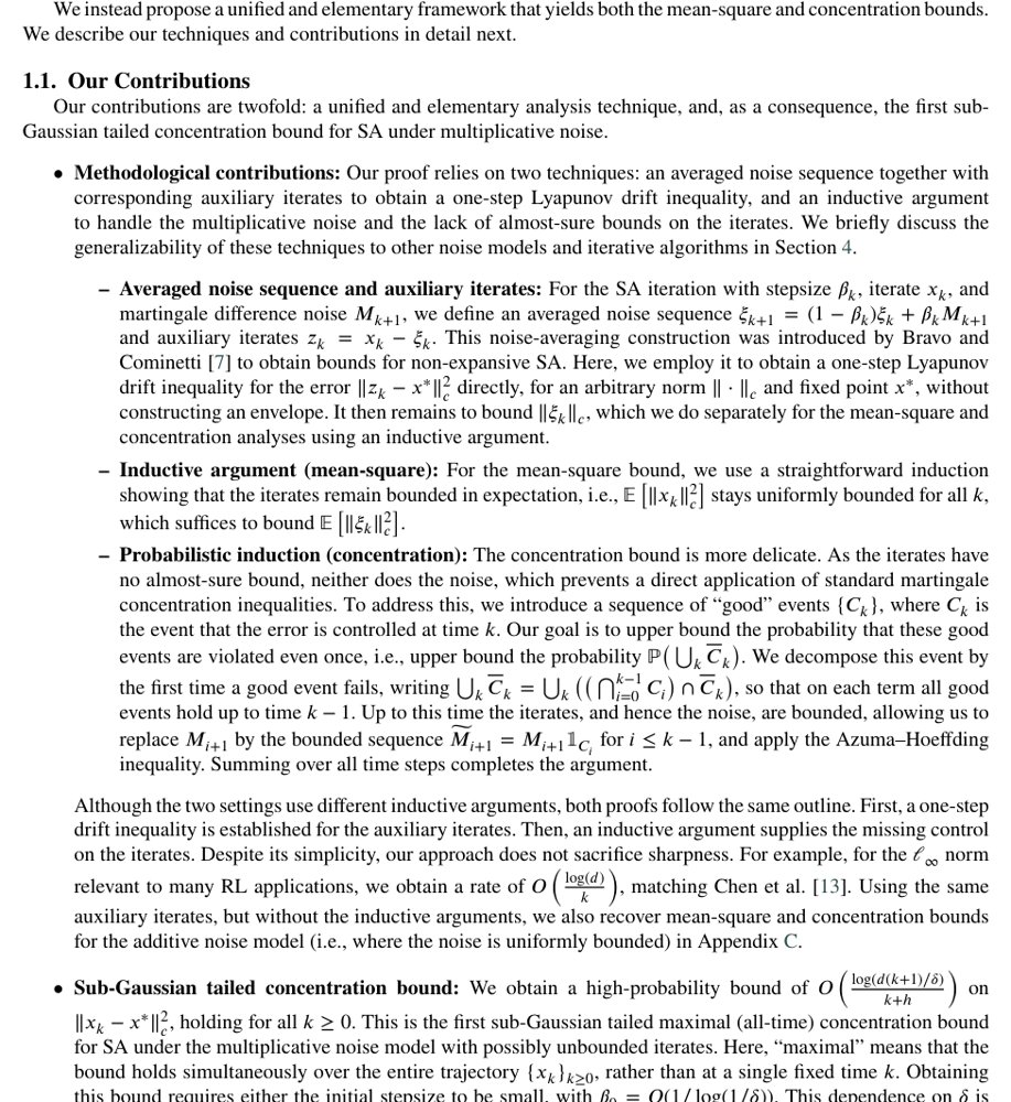 Concentration and Mean-Square Bounds for Contractive Stochastic Approximation: A Unified Elementary Approach Figure 1