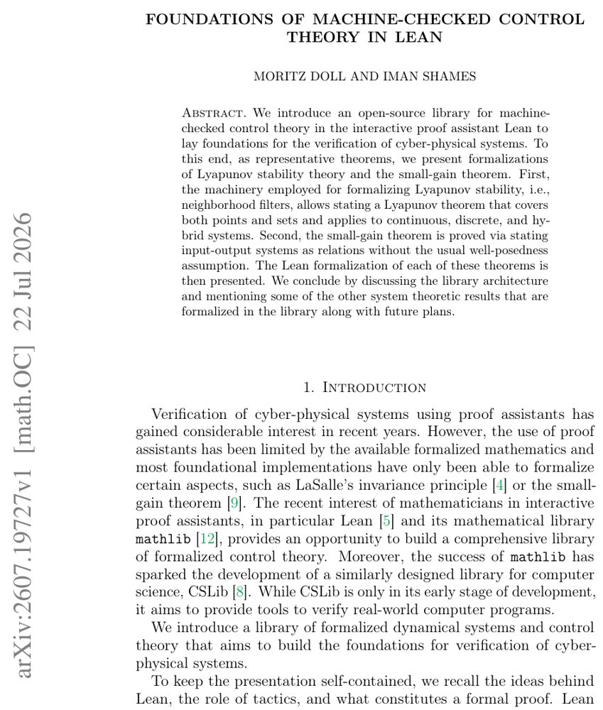 Foundations of Machine-Checked Control Theory in Lean Figure 1