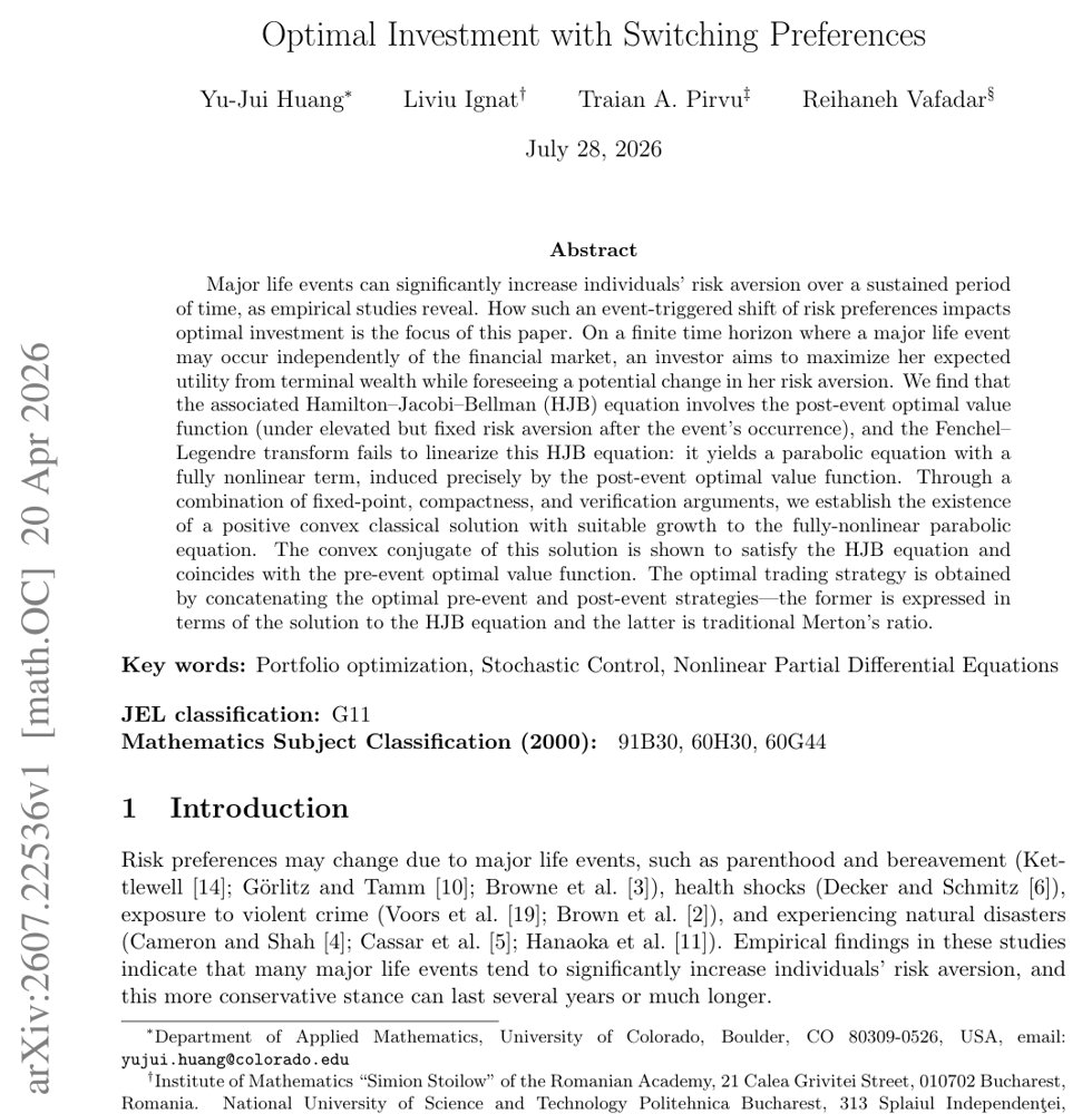 Optimal Investment with Switching Preferences Figure 1