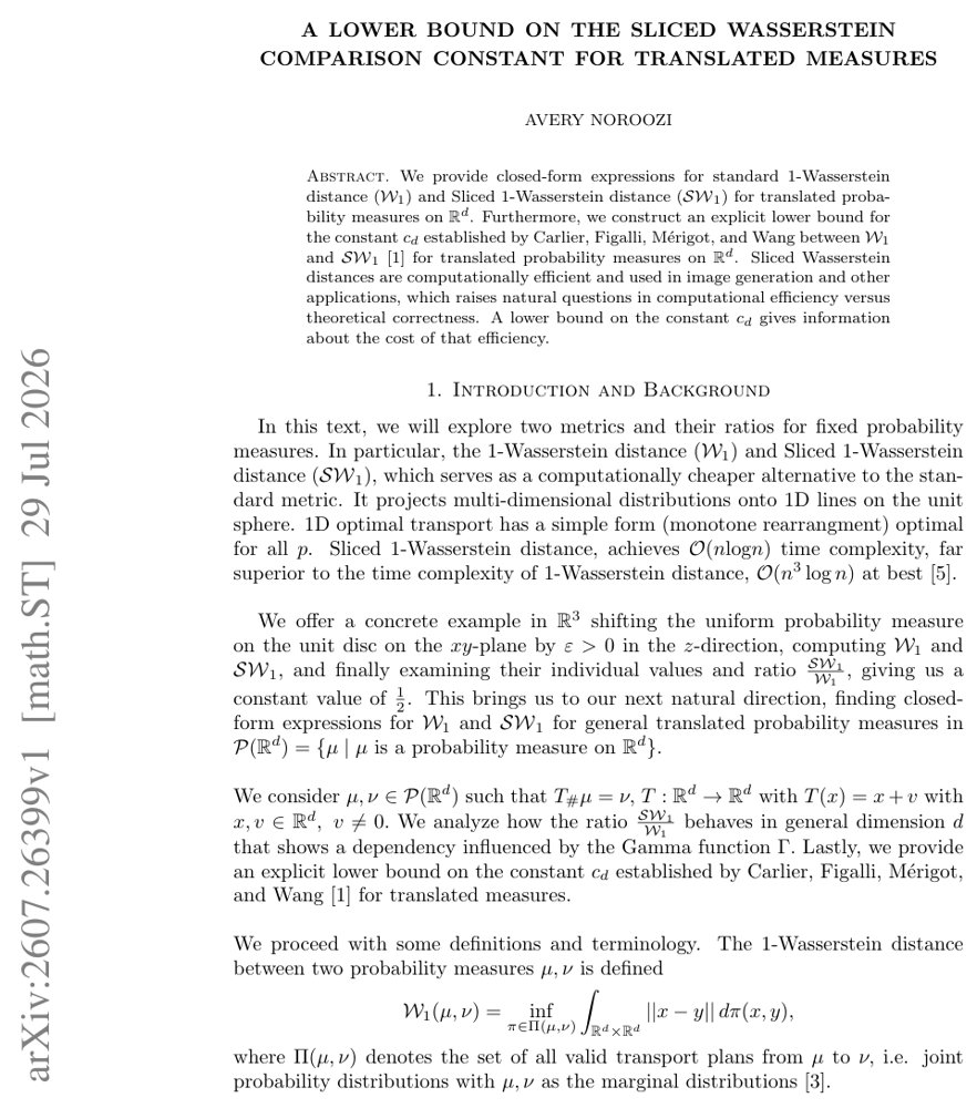 A Lower Bound on the Sliced Wasserstein Comparison Constant for Translated Measures Figure 1