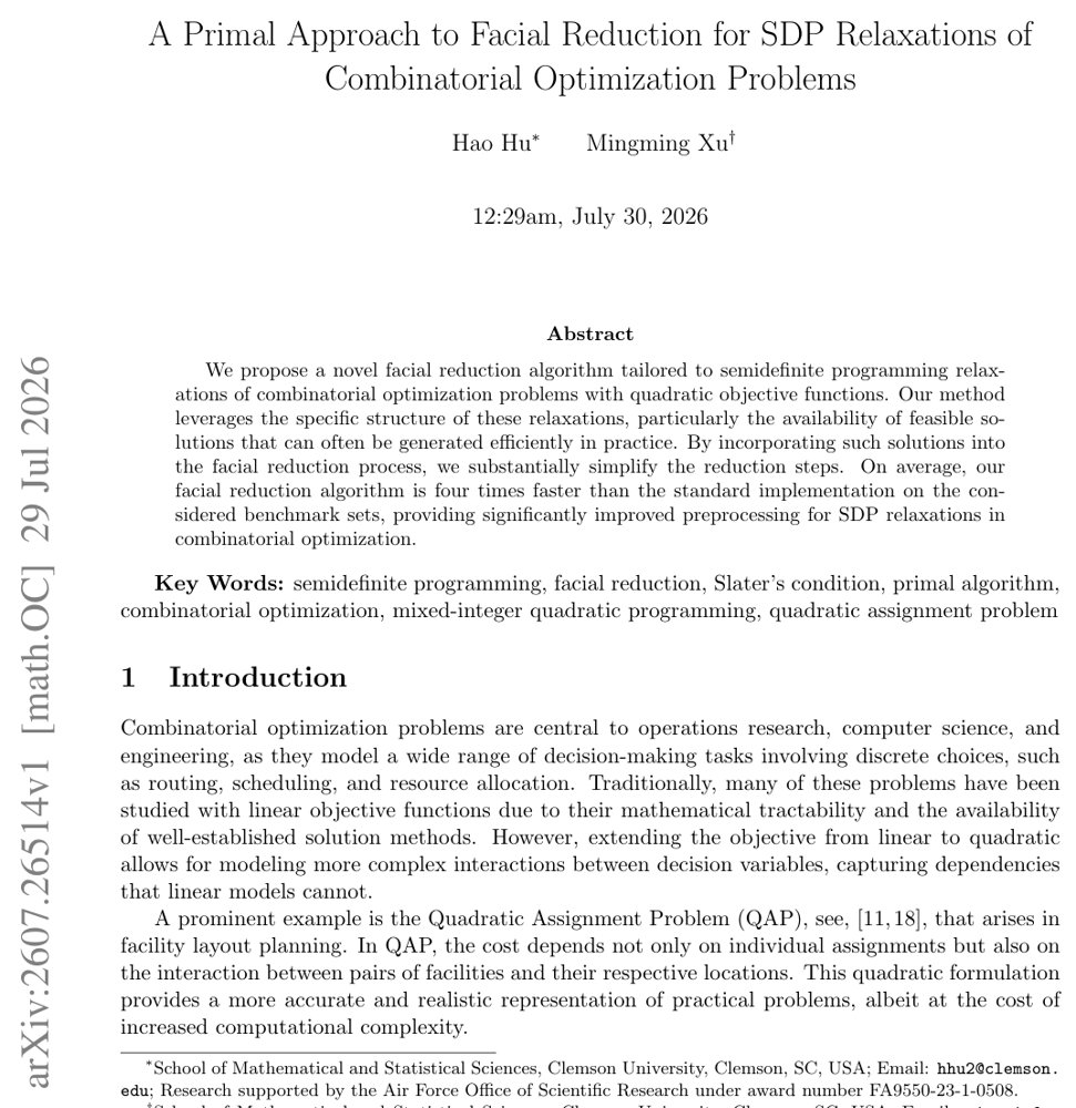 A Primal Approach to Facial Reduction for SDP Relaxations of Combinatorial Optimization Problems Figure 1