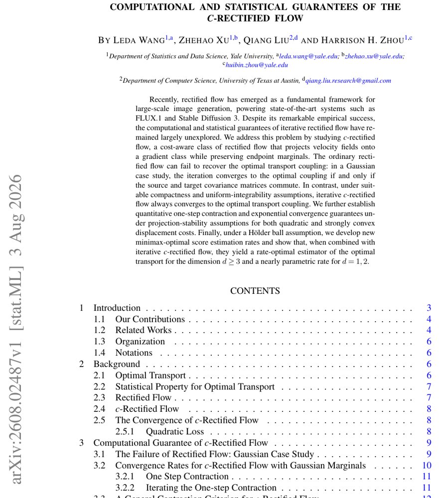 Computational and Statistical Guarantees of the \textit{c}-Rectified flow Figure 1