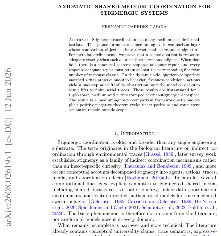 Axiomatic shared-medium coordination for stigmergic systems Figure 1