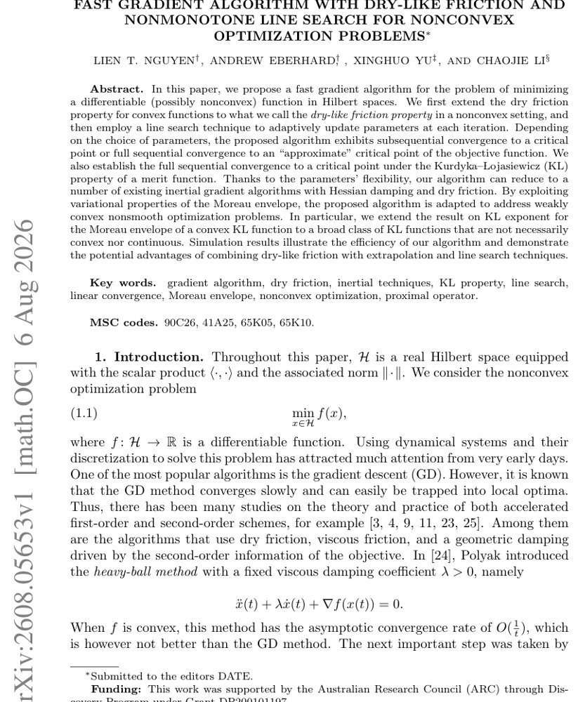 Fast Gradient Algorithm with Dry-like Friction and Nonmonotone Line Search for Nonconvex Optimization Problems Figure 1
