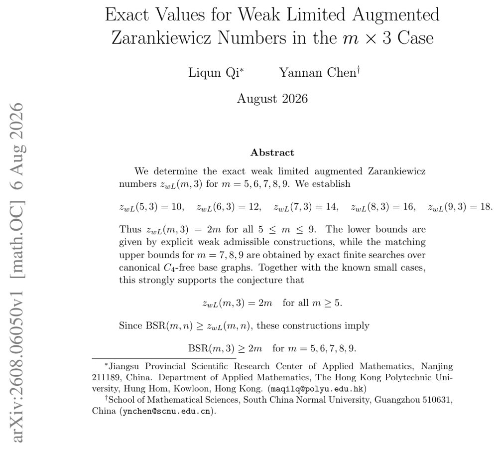 New Lower Bounds for Weak Limited Augmented Zarankiewicz Numbers in the $m\times 3$ Case Figure 1