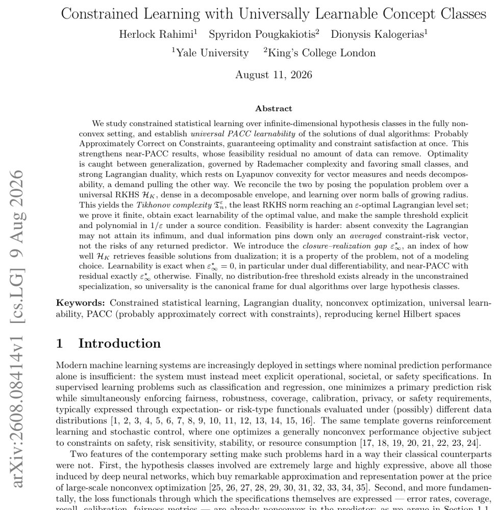 Constrained Learning with Universally Learnable Concept Classes Figure 1