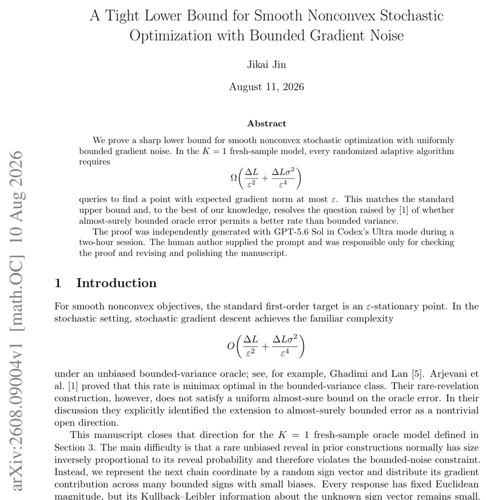 A Tight Lower Bound for Smooth Nonconvex Stochastic Optimization with Bounded Gradient Noise Figure 1
