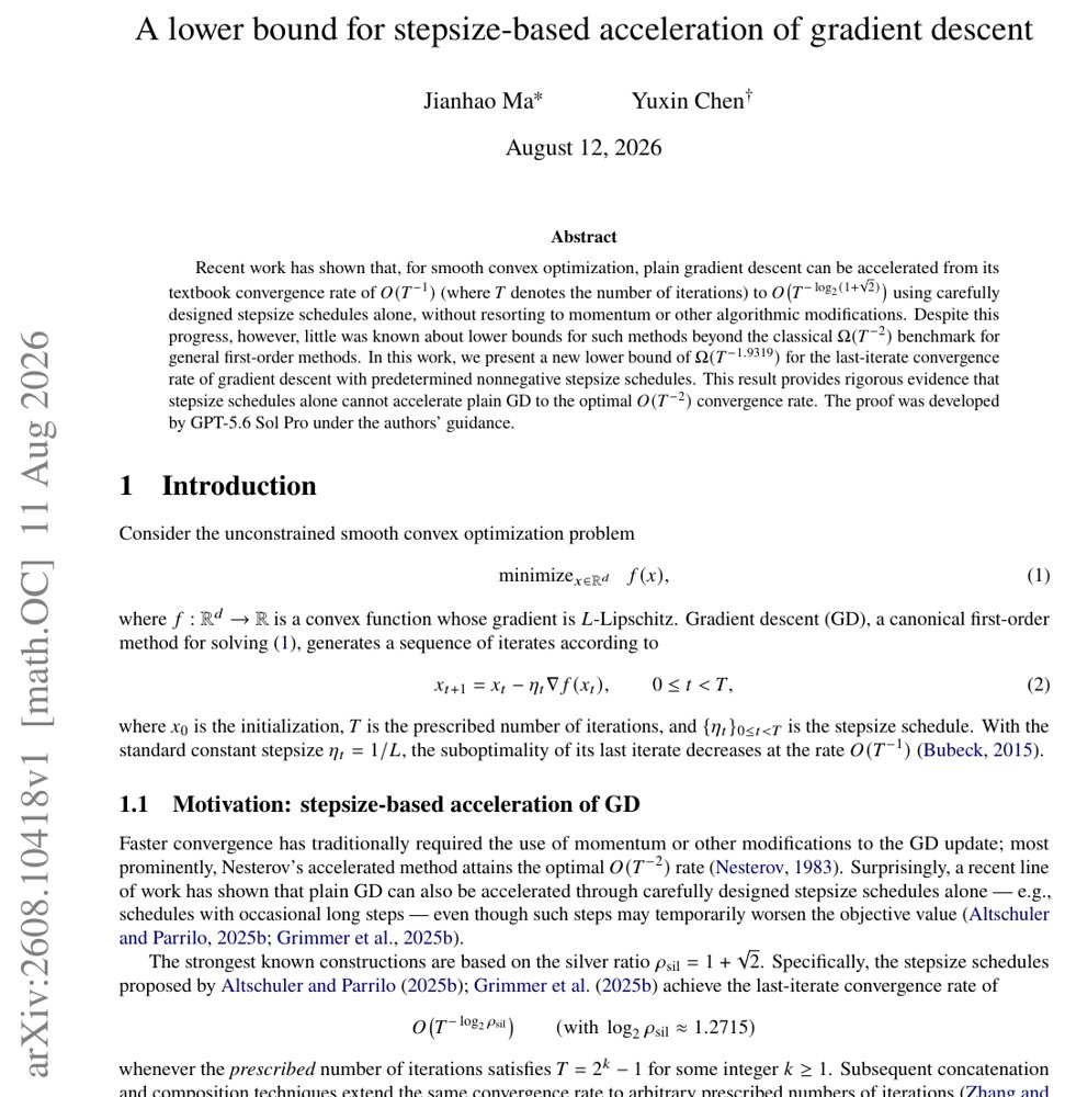A lower bound for stepsize-based acceleration of gradient descent Figure 1