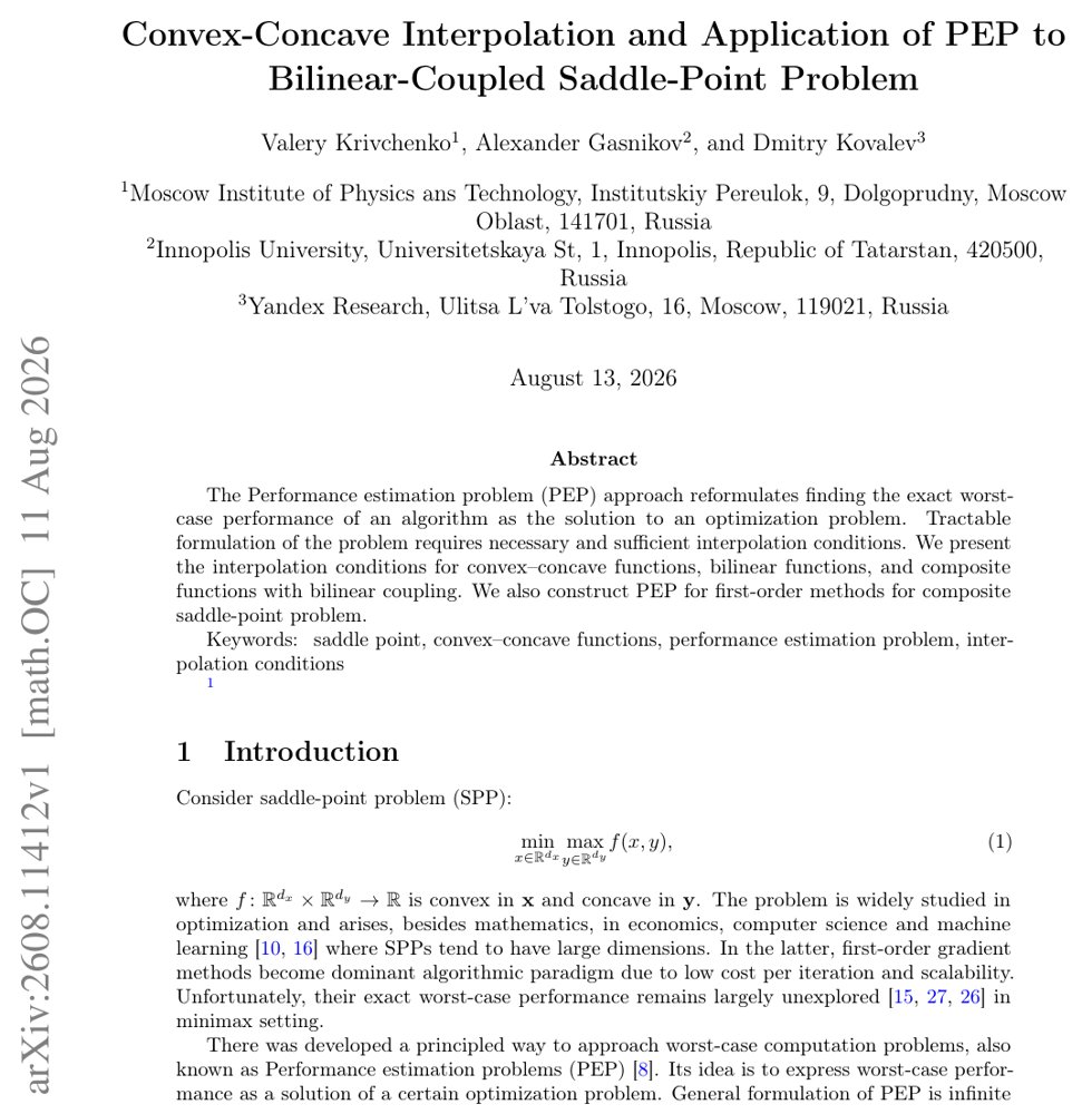 Convex-Concave Interpolation and Application of PEP to Bilinear-Coupled Saddle-Point Problem Figure 1
