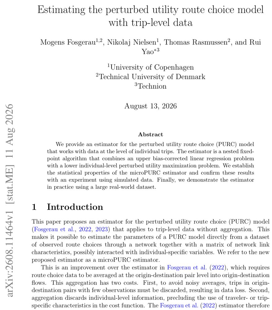 Estimating the perturbed utility route choice model with trip-level data Figure 1