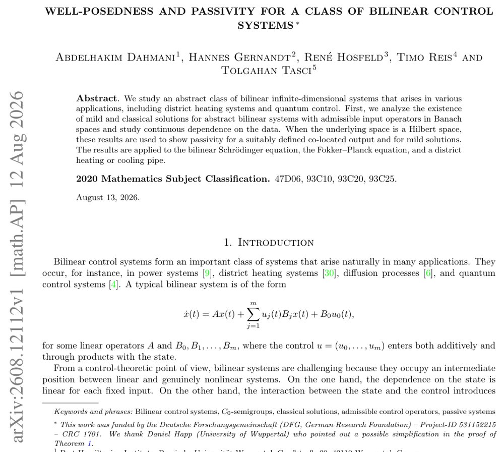 Well-posedness and passivity for a class of bilinear control systems Figure 1