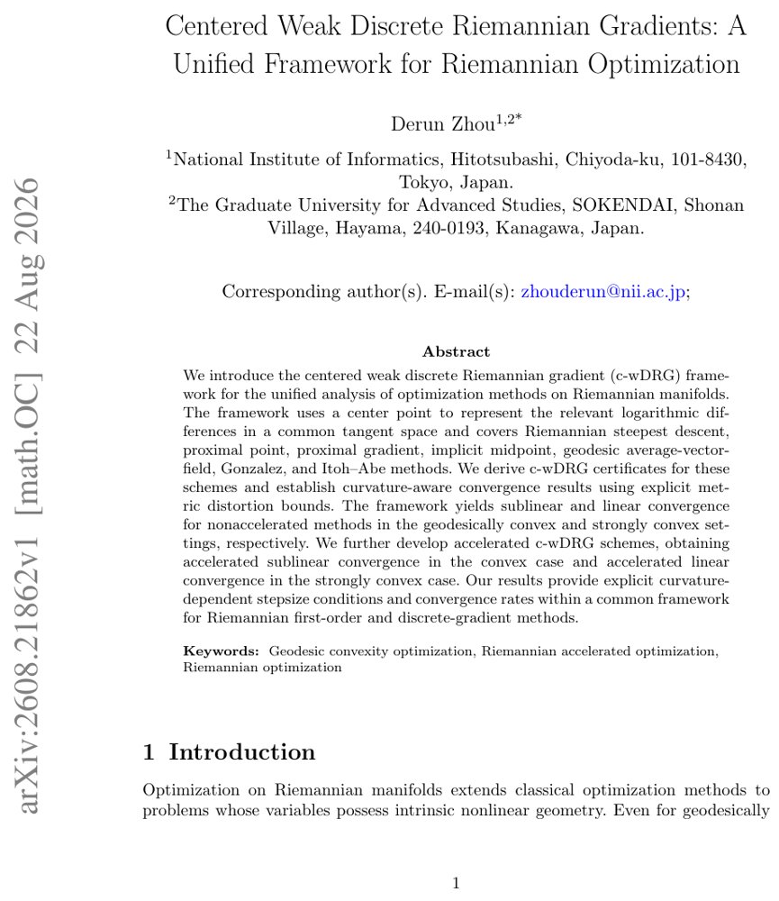 Centered Weak Discrete Riemannian Gradients: A Unified Framework for Riemannian Optimization Figure 1