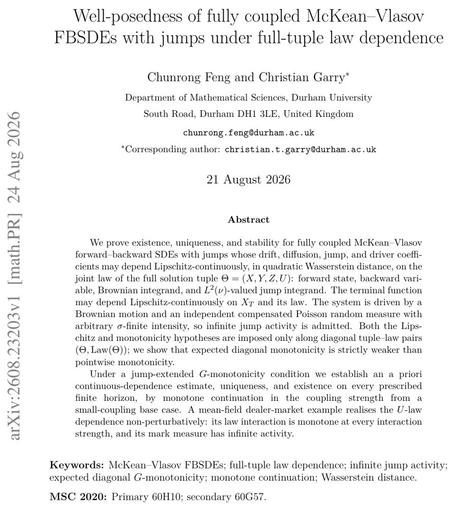 Well-posedness of fully coupled McKean-Vlasov FBSDEs with jumps under full-tuple law dependence Figure 1