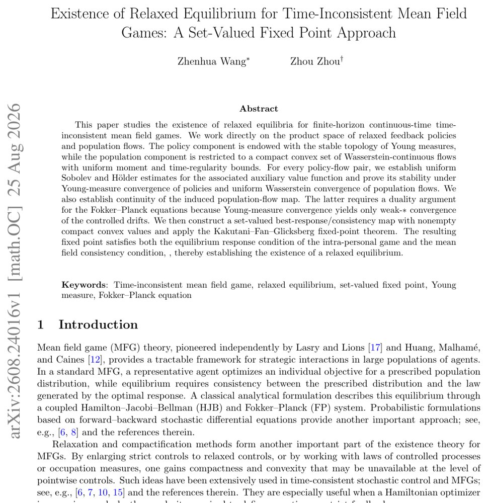 Existence of Relaxed Equilibrium for Time-Inconsistent Mean Field Games: A Set-Valued Fixed Point Approach Figure 1