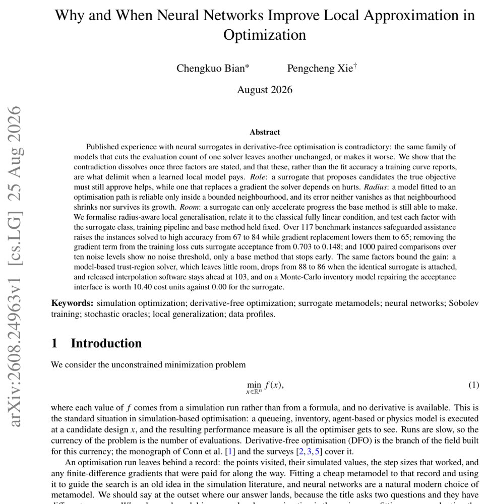 Why and When Neural Networks Improve Local Approximation in Optimization Figure 1