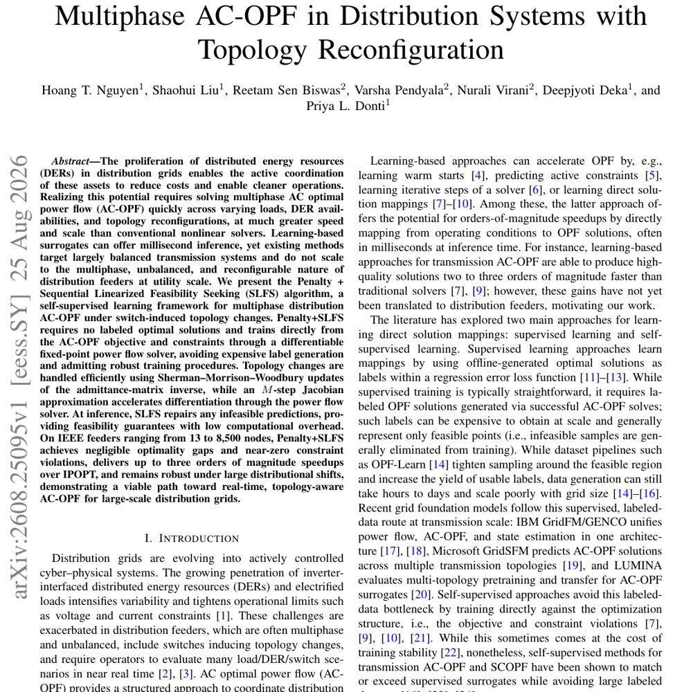 Scalable Self-Supervised Learning for Multiphase AC-OPF in Distribution Systems with Topology Reconfiguration Figure 1