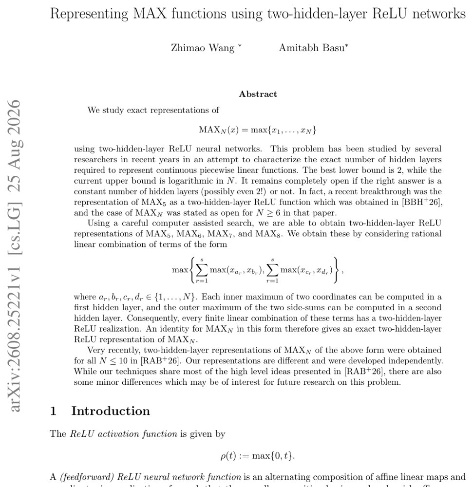Representing MAX functions using two-hidden-layer ReLU networks Figure 1