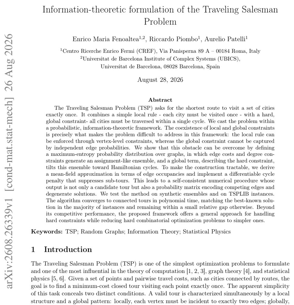 Information-theoretic formulation of the Traveling Salesman Problem Figure 1