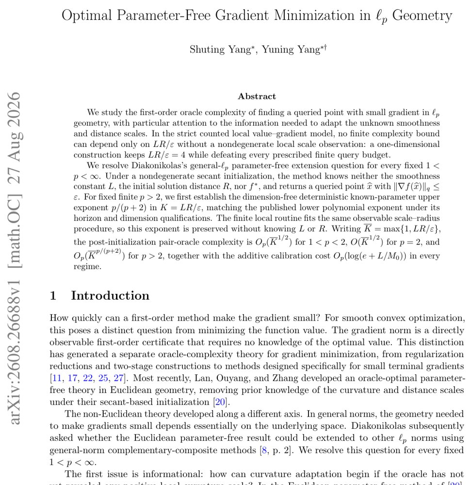 Optimal Parameter-Free Gradient Minimization in $\ell_p$ Geometry Figure 1