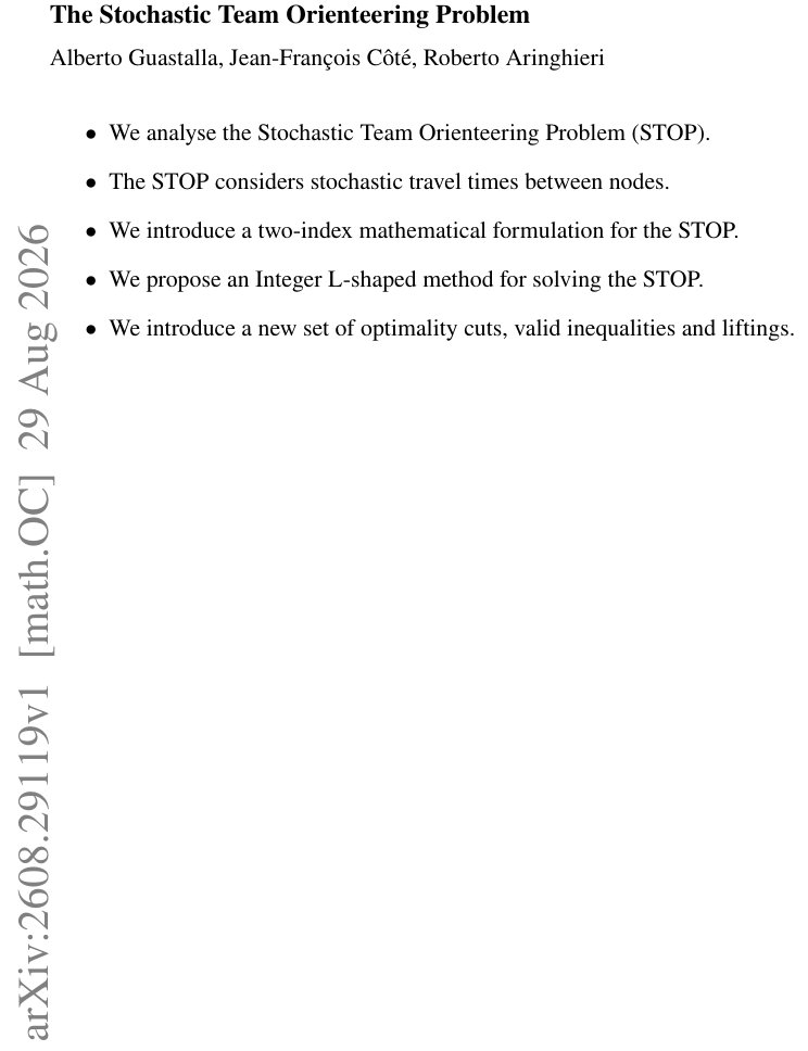 The Stochastic Team Orienteering Problem Figure 1
