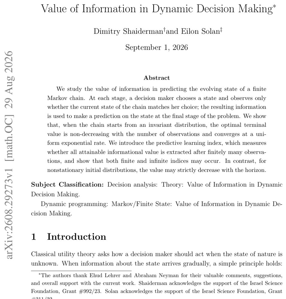 Value of Information in Dynamic Decision Making Figure 1