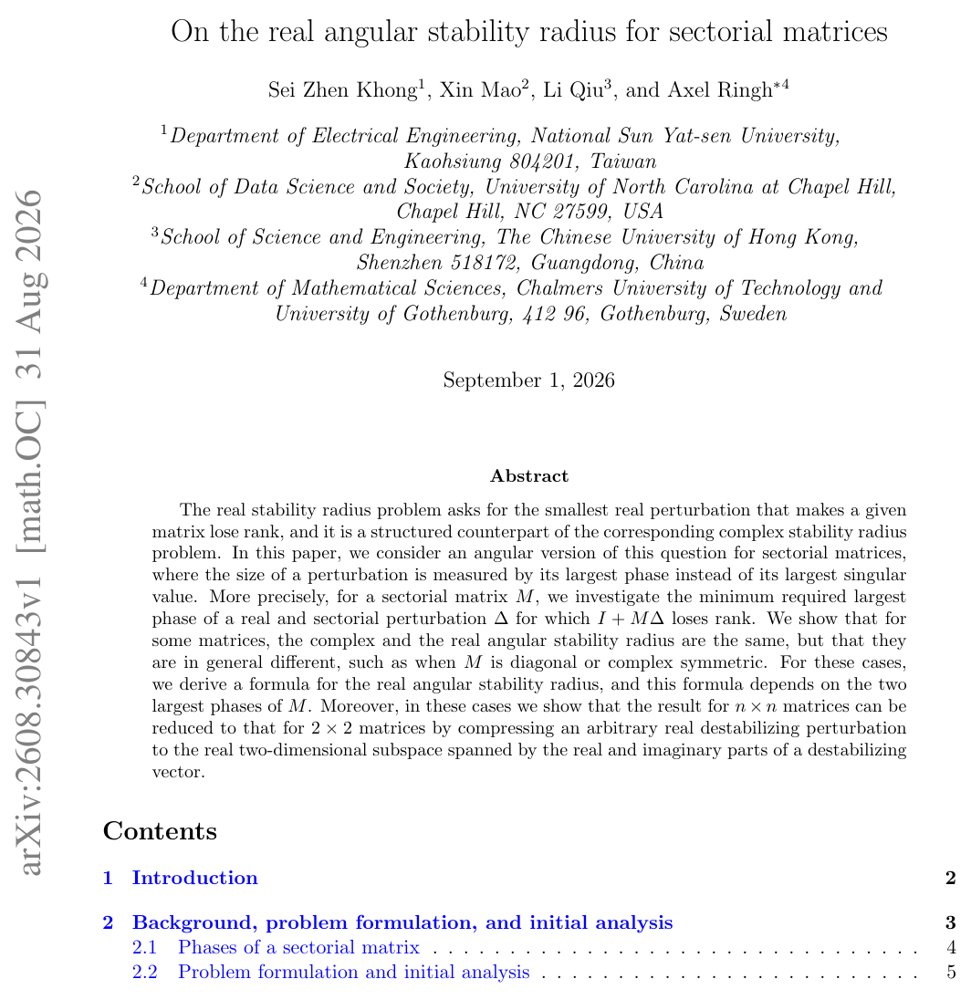 On the real angular stability radius for sectorial matrices Figure 1