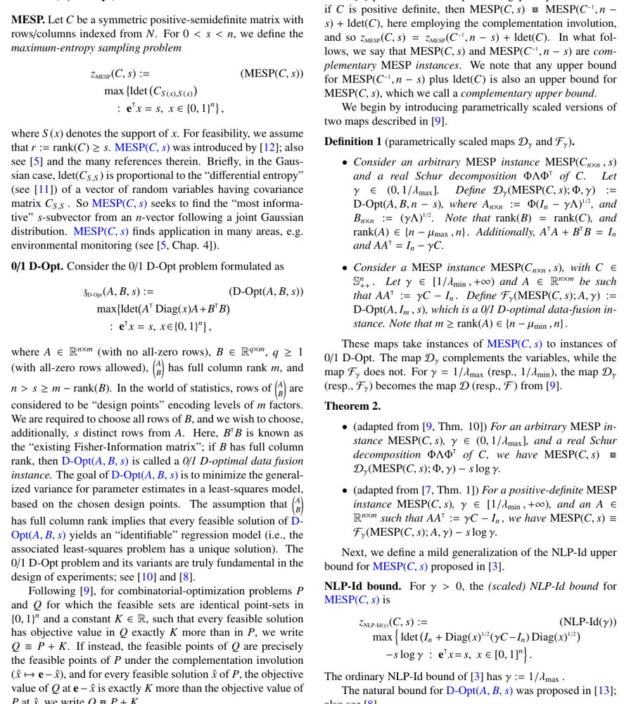 New insights into the NLP-Id bound for maximum-entropy sampling Figure 1