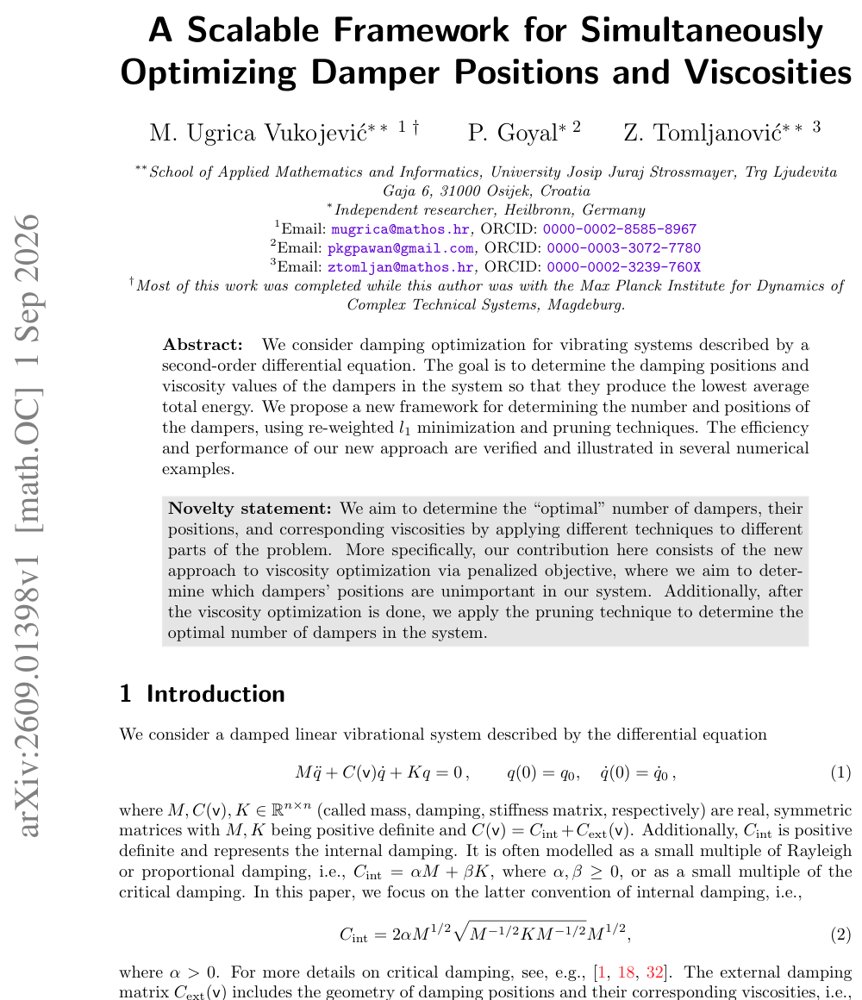 A Scalable Framework for Simultaneously Optimizing Damper Positions and Viscosities Figure 1
