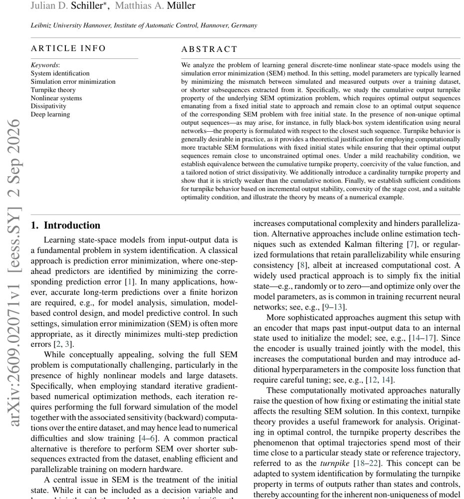 Turnpike properties in nonlinear system identification Figure 1