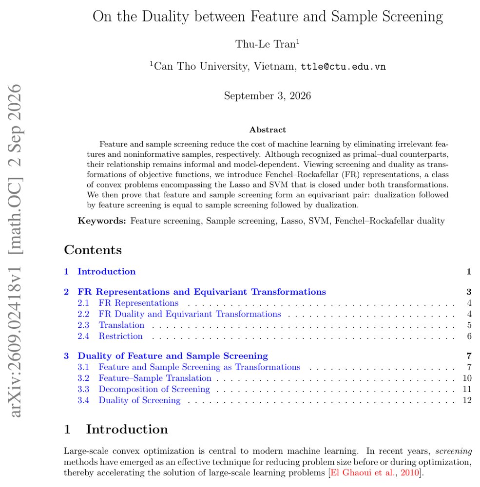 On the Duality between Feature and Sample Screening Figure 1
