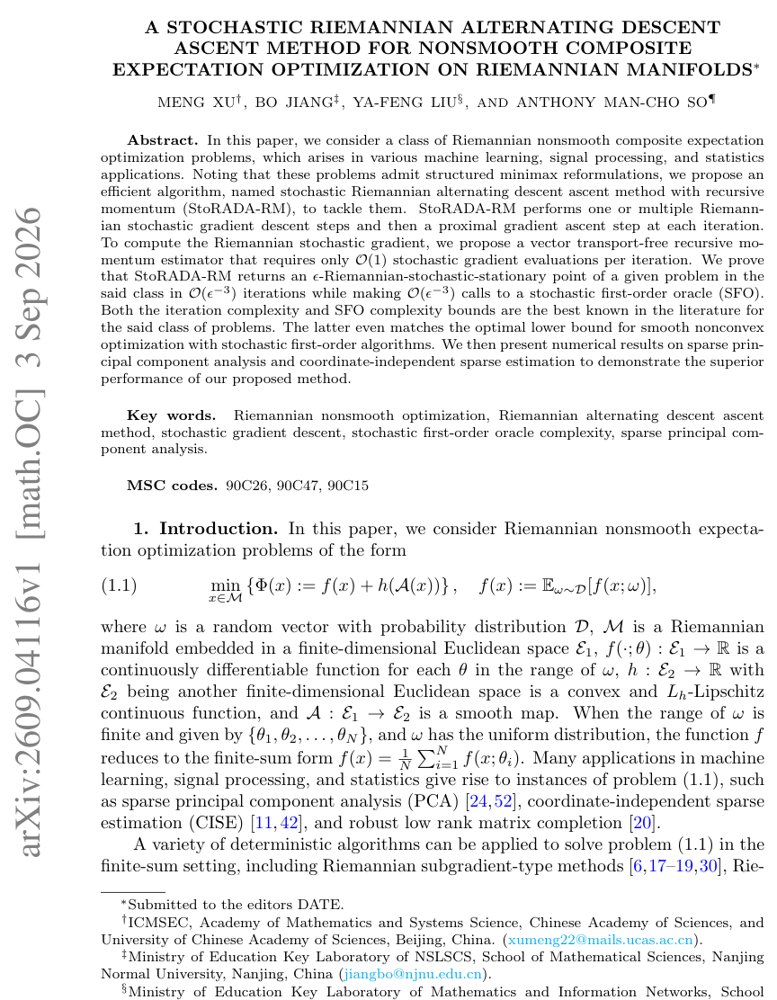 A Stochastic Riemannian Alternating Descent Ascent Method for Nonsmooth Composite Expectation Optimization on Riemannian Manifolds Figure 1