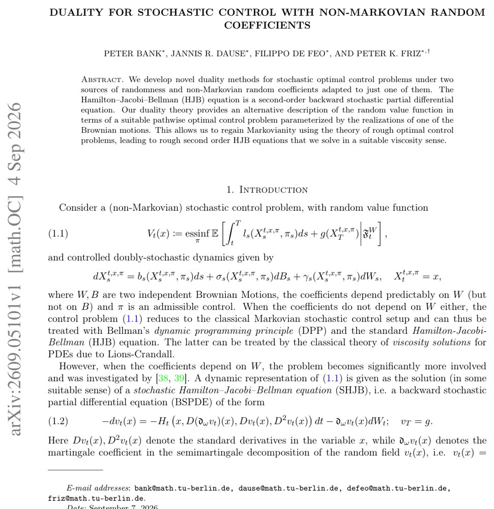 Duality for Stochastic Control with non-Markovian Random Coefficients Figure 1