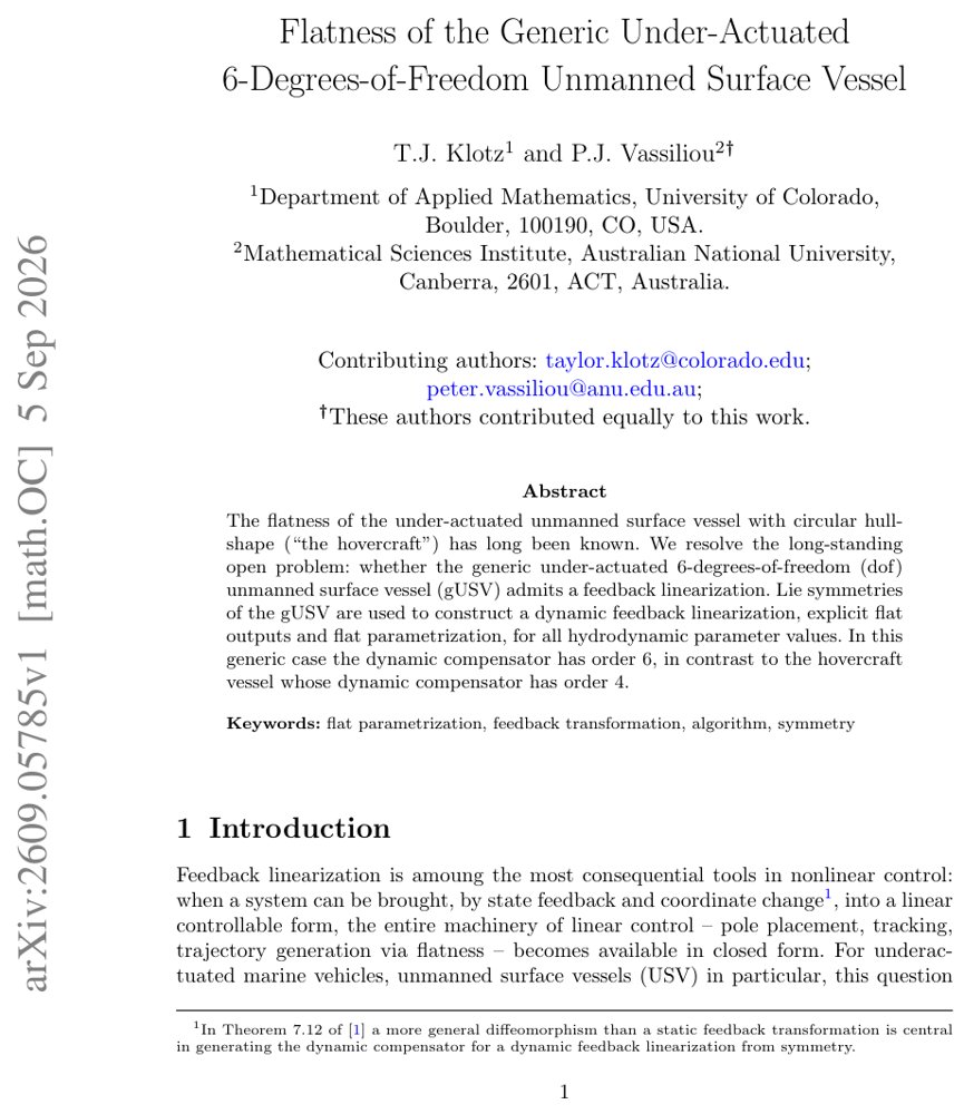 Flatness of the Generic Under-Actuated 6-Degrees-of-Freedom Unmanned Surface Vessel Figure 1