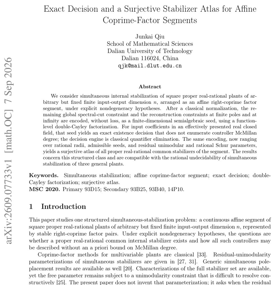 Exact Decision and a Surjective Stabilizer Atlas for Affine Coprime-Factor Segments Figure 1