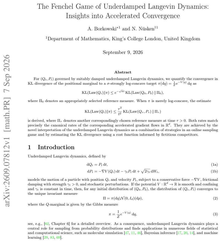 The Fenchel Game of Underdamped Langevin Dynamics: Insights into Accelerated Convergence Figure 1