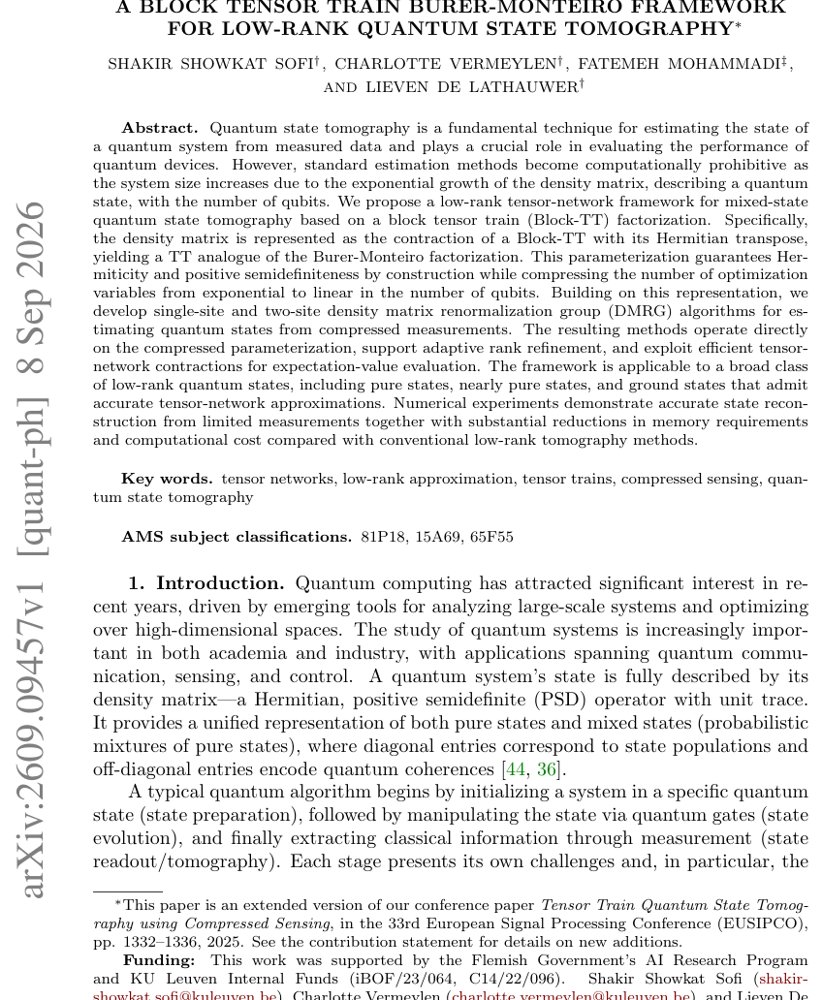 A Block Tensor Train Burer-Monteiro Framework for Low-Rank Quantum State Tomography Figure 1